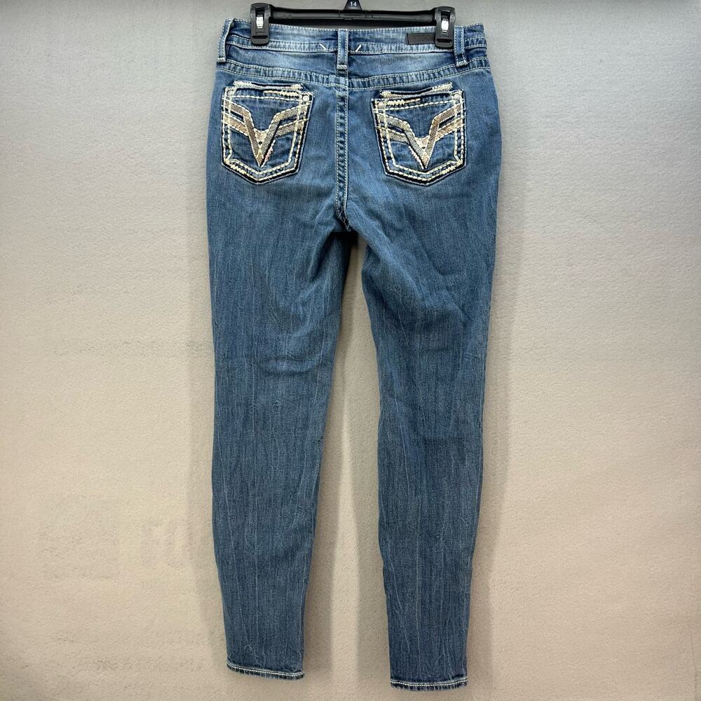 Vigoss Jeans Women's 8 Blue Skinny Embroidered Pockets Preppy Normcore Classic - Picture 3 of 15